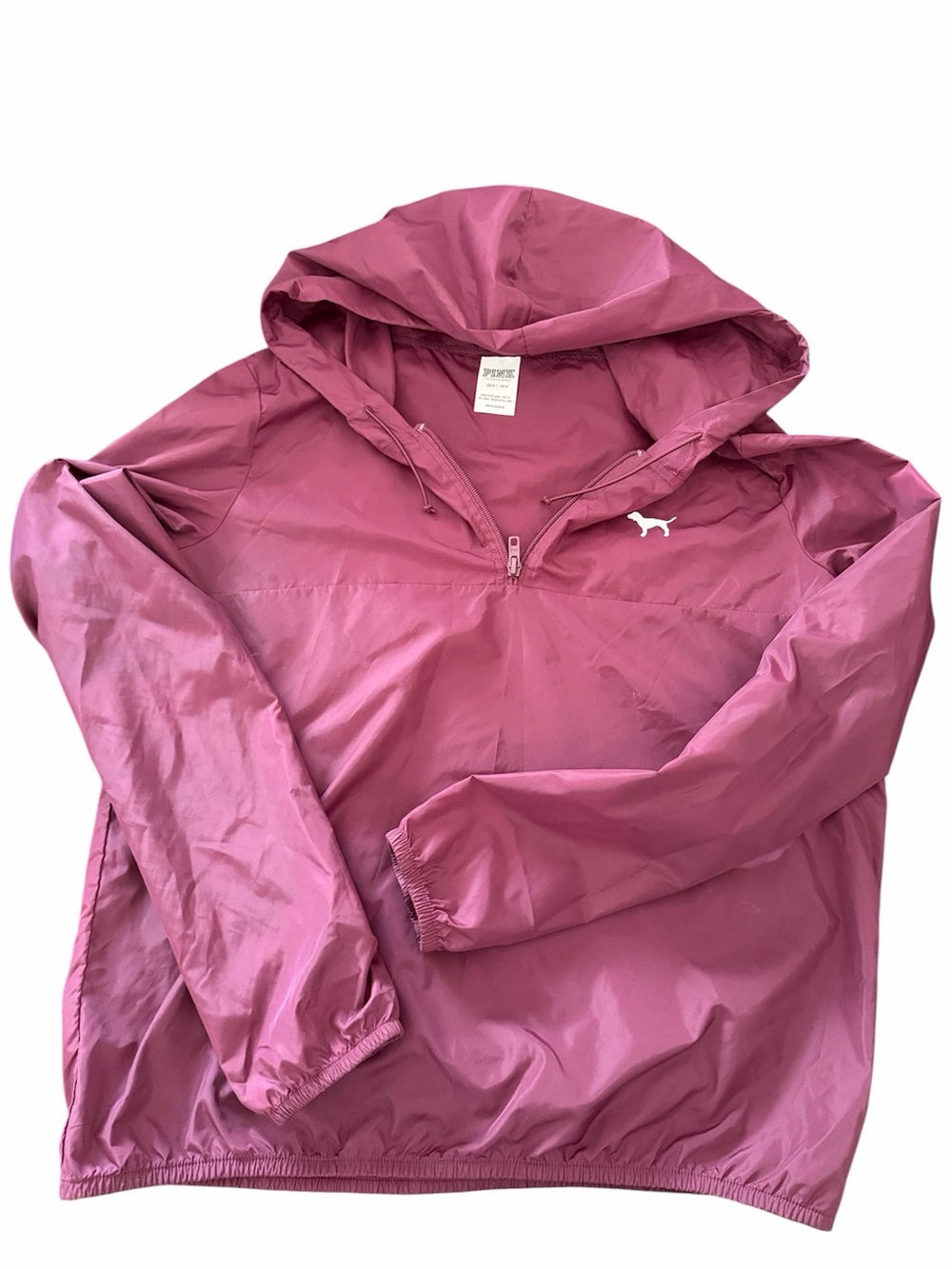 Pink Victoria's Secret Womens Sz XS/S Windbreaker Jacket Maroon Anorak Pullover